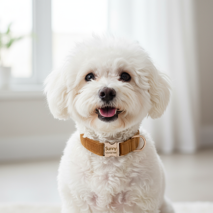 Personalized Dog Collar & Leash Set – Engraved Nameplate, Adjustable Fit, Durable & Comfortable for Small & Medium Dogs